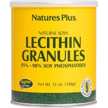 미국직구 NaturesPlus Lecithin Granules 95% 간 12온스 레시틴 파우더제 쾌적 맛 오일프리 채식 글루텐 프리 45인분, 수량, 상세참조