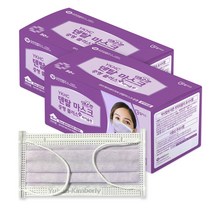 유한킴벌리 YKHC 덴탈 마스크 바이올렛 플러스, 50매, 2팩