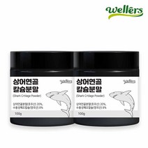 [웰러스] 상어연골 칼슘 분말 2통 (200g) 골다공증 영양제 마그네슘 저분자 피쉬 콜라겐, 100g, 2개