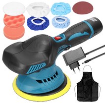 폴리셔 무선광택기 카테크 유막제거기계 왁싱기 폴리싱기 자동차폴리싱 KKMOON 전기 자동차 광택기 무선 브러시리스 자동 왁싱 연마 기계 회전 도구 스폰지 울 패드 포함 6000RP, 1.EU 1PC Battery