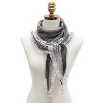 오탐나 국내생산 올록볼록 거즈면 레이스 패치 삼각 롱 머플러 스카프 선물