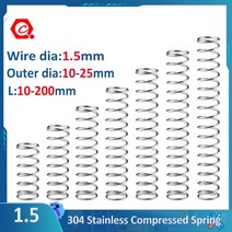 304 스테인레스 스틸 압력 스프링 SUS 압축 OD10mm-25mm L10mm-200mm 와이어 직경 1.5mm 1개 2 개 5, [01] 1.5mm, [10] 20mm, [17] 180mm(1Pcs)