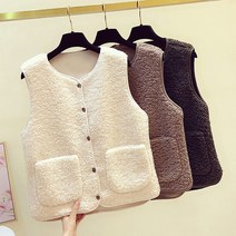 양털조끼 후리스 뽀글이 베스트 보온 겨울 심플 Q314