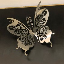 실버 나비장식 모빌 벽장식 철재나비모형 7062, 실버나비장식 1번 1개