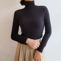 크리스탈쉽 소프트터치 셔링 텐셀 울 터틀넥 목폴라 티셔츠