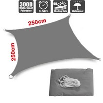 전원주택 테라스그늘막 야외 카페 옥상 테라스 그늘막 천막 어닝 선쉐이드 방수 햇빛 가리개 보호 그늘 항해 캠핑 캐노피 정원 파티오용 크기 40%, Grey 250x250cm