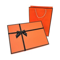 루루홈 주황색 선물 포장 박스   종이 가방, 7호 박스   7호 가방