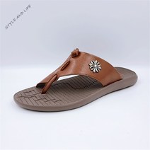 SNL 남성샌달 소가죽 조리 슬리퍼 smd23011 브라운