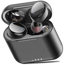 TOZO T6 True Wireless Earbuds Bluetooth 헤드폰 터치 컨트롤(무선 충전 케이스 포함) IPX8 방수 스테레오 이어폰 인이어 내장 마이크 헤드셋 스포츠 블랙용 프리미엄 딥 베이스, Blue, Small