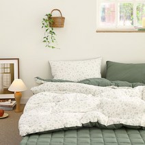 [파르페 바이 알레르망] 모리 40수 워싱면 차렵이불 (포레스트) Q, 상세 설명 참조