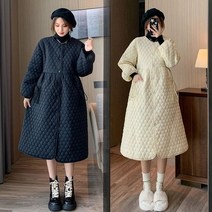 여성 누빔 패딩 원피스 퀼팅 롱 점퍼 오버핏 코트 겨울 아우터 데일리