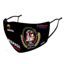 DWL 오토바이 페이스 마스크 먼지 세탁 가능 5중 필터 보호 VR46 Valentino Rossi Marc Marquez 93 Harley Davidson(블랙-B) 미디엄