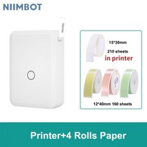 휴대용 라벨 프린터 라벨기 스티커 프린터 Niimbot D110 라벨 프린터 기계 미니 포켓 열 메이커 올인원 BT, 08 White-set 7