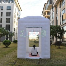 돔텐트 추천흰색 팽창식 사진 부스 텐트 아크 루프 하우스 실내 또는 실외 요가 피트니스용 무료 매트 포, 02 2.4x2.4x2.75mH