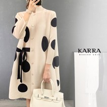 [카라] KARRA (88까지)빅도트버튼리본플리츠원피스_KK1FOP059A