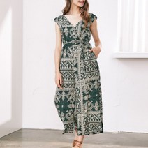 써스데이아일랜드 여성 보헤미안 점프수트 반다나 레이어링 오버롤 캐주얼