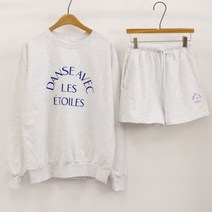 에토일 레터링 반바지 맨투맨 트레이닝세트 여자 면츄리닝 에슬레져