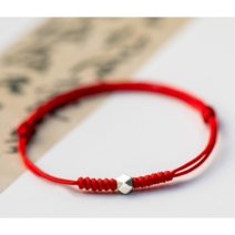 국내배송 복 팔찌 925 은구슬 빨간 실 팔찌 18cm 소원 팔찌 매듭 심플 사랑 소원 행운 팔찌 운명 신년 여친 선물 범띠 팔찌 우체국 총알발송