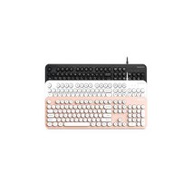 레트로 저소음 멤브레인 유선 키보드 STK-2100 블랙, 레트로 저소음 멤브레인 유선 키