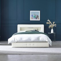 PU235 고급 비건가죽 침대 매트리스 세트 슈퍼싱글 퀸, 9존독립 화이트(CL라텍스), 화이트