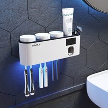 벽걸이 칫솔 살균기 건조기 소독기 스마트 홀더 UV 전기 살균 보관 랙 치약 디스펜서, [06] Single sterilizer  B