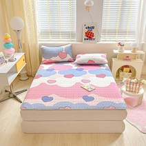 침대 쿨매트 여름 아이스 냉감 쿨링 쿨패드 냉매트 시원한 쿨젤, 사랑의바다(침대린넨타입매트리스토퍼+베갯잇)