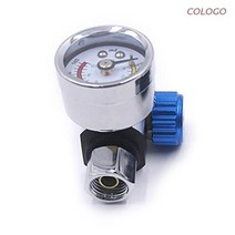 고유량 스프레이 건 게이지가있는 공기 압력 조절기 공압 도구 액세서리 밸브 게이지, 02 Blue