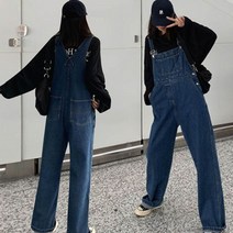 큰언니작은언니샵 청멜빵바지 진청멜빵바지 데님멜빵바지 데님멜빵팬츠 청멜빵팬츠 와이드핏 여자 0WA0B07E