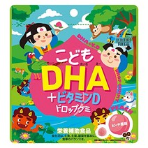 일본 직구 어린이 dha + 비타민 d 드롭 구미 복숭아 맛 60 마리