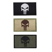 해골 벨크로 자수 와펜 패치, 골드