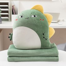 베개 이불 겸용베개 접이식 에어컨 담요 차량용 쿠션 및 베개 3 in 1 사무실 낮잠 유물, 베개 40x40cm 담요 100x170cm, 작은 괴물