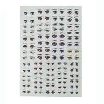 도자기전사지 색종이 도자기용전사지 1 시트 눈 스티커 물 스티커 diy 인형 액세서리 인형 눈 pasteer 얼굴 클레이 데칼 몰드 액세서리-클레이 인형 종이, 3번