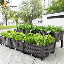폴라도레 사각 플라스틱 대형 화분 베란다 텃밭 채소키우기 플랜트박스, 1.(1단 x 1칸) 40x40x23cm