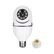 홈캠 가정용cctv 베이비캠 펫캠 HD 1080P WIFI 카메라 LED 나이트 비전 스마트 홈 보안 캠 E27 커넥터 원격 모니터링, White_CHINA
