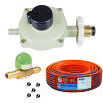 가스압력조정기 중간밸브 LPG호스 집게밴드 세트상품, 가스압력조정기＋밸브＋밴드5개＋호스9m