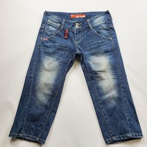 에스크 7부 청바지 워싱 여름 구제 데님 사이즈28