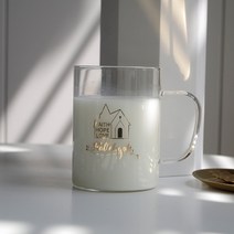 손잡이 유리컵 음료 물컵 카페 인테리어 결혼 선물, 투명 (원형)