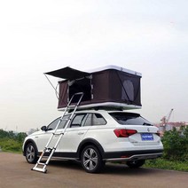 SUV 차량용 루프탑 썬루프 차박 텐트 하드탑 2인용, 베이지라지화이트케이스+화이트캔버스단일레이어