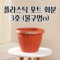 거실용 플라스틱 소재 단지형 화분 3호 29X22CM 물구멍O 깔끔한화분 중형 그린테리어