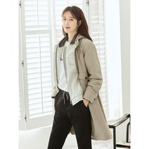 올리비아로렌 아울렛 이월 봄 배색포인트 트랜디 롱점퍼 VOCCLYS2261