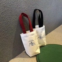 휴대용 용 미니 텀블러 백 캔버스 물컵 조림 가방 패션 핸드백 보호 커버 야외 물병