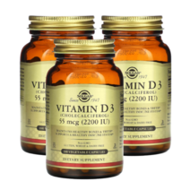 솔가 비타민디3 55mg 2200 베지캡슐 100정 비타민D3 Solgar 콜레칼시페롤 3병