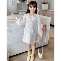 언덕나무 주니어 여아 프릴카라 트위드원피스