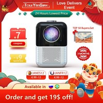 빔프로젝터 Touyinger-ET31 안드로이드 UST 프로젝터 5G 와이파이 2GB RAM 4k 디코딩 저렴한 휴대용 미니, 한개옵션0