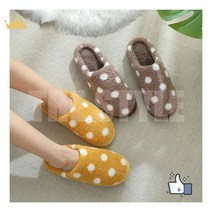 토끼조아 클래식한 점박이 방한실내화 (여성 레드 230 235) for 데이트