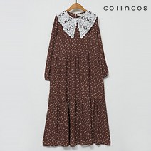 코인코즈 레이스 카라 나염 캉캉 긴팔 원피스 (IY2AO8170)
