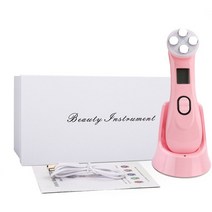 얼굴 피부 ems mesotherapy electroporation rf 무선 주파수 얼굴 led 광자 스킨 케어 장치 페이스 리프트 미용 기계를 조입니다, 분홍색 상자