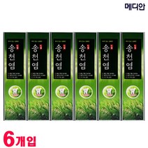 다봄마켓 개운한 솔잎향 짜지않고 상쾌한 송천염 치약 120g*6개, 1개