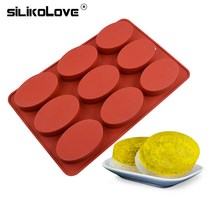 몰드 틀 실리콘 베이킹 휘낭시에 마들렌 쿠키 초콜릿SILIKOLOVE 9 구멍 실리콘 타원형 비누 금형 3D 수제