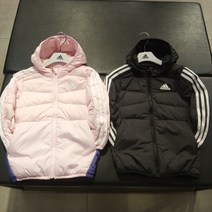 (아디다스키즈) 가볍고 편한 삼선 경량 덕다운패딩 토들러 HM9693 핑크 HM9694 블랙 _PT